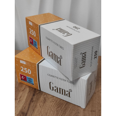 Гільзи сигаретні для набивання тютюну GAMA 250 шт. з фільтром 25 мм